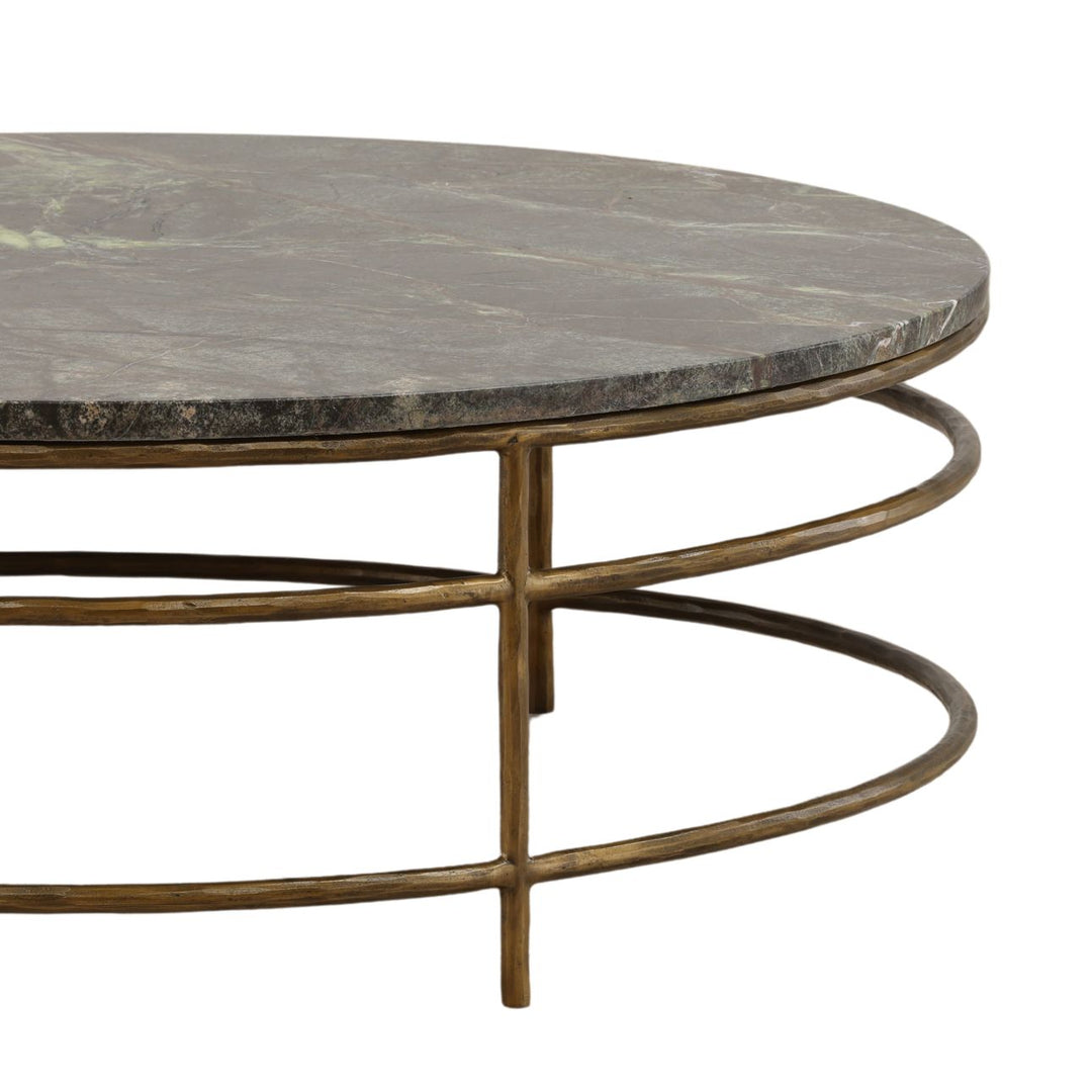 Meridian Marble Coffee Table, Green and Brown, detail 2 view