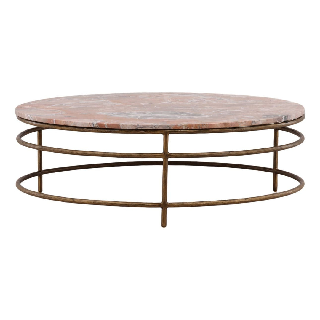 Meridian Marble Coffee Table, Orange, back view
