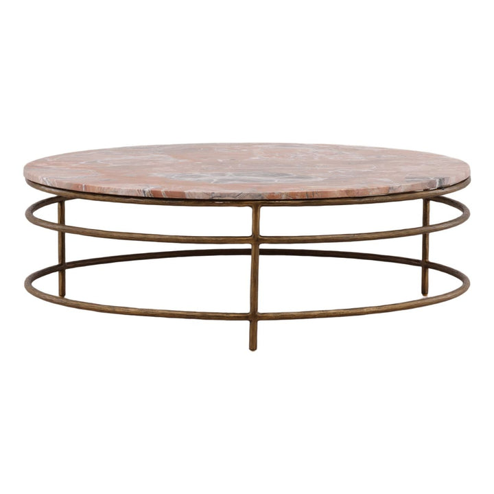 Meridian Marble Coffee Table, Orange, back view