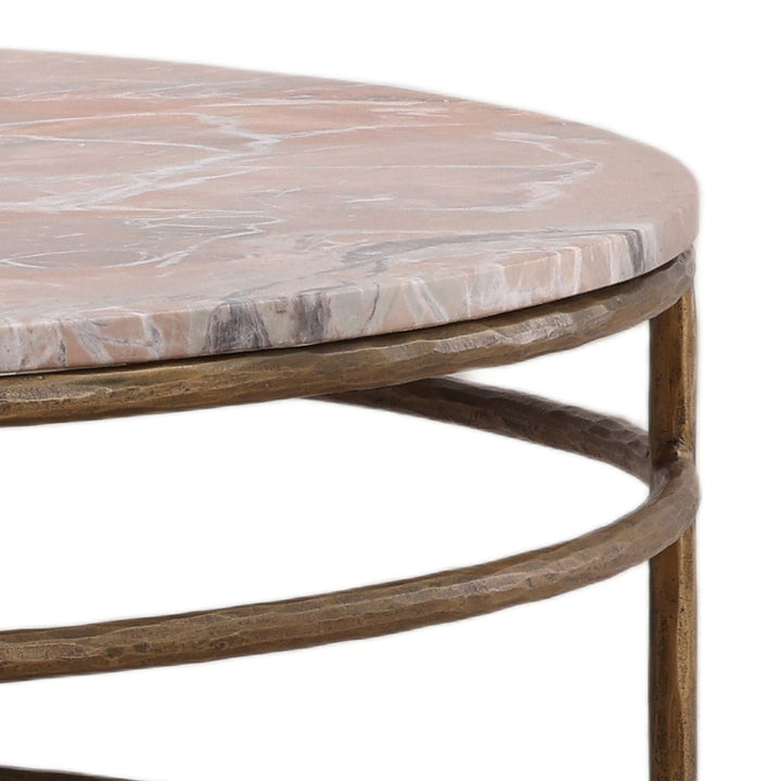 Meridian Marble Coffee Table, Orange, detail 2 view