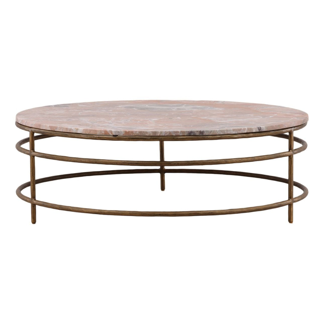 Meridian Marble Coffee Table, Orange, front view