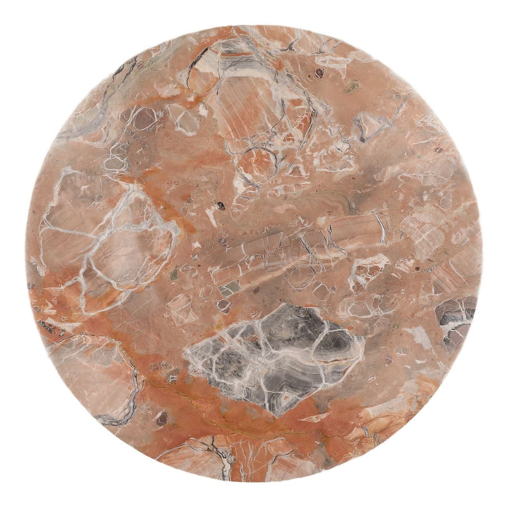 Meridian Marble Coffee Table, Orange, overhead view