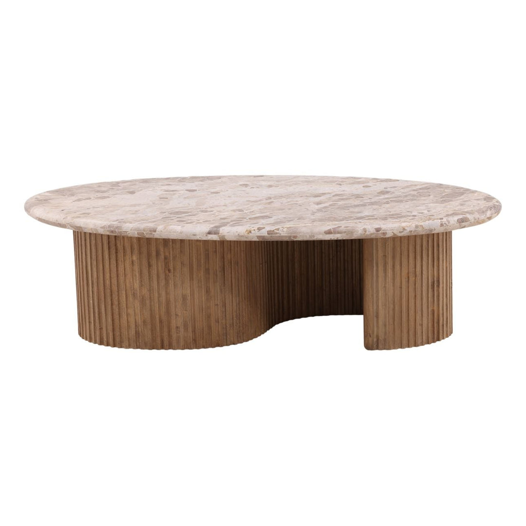 Barrett Marble and Wood Coffee Table, front view