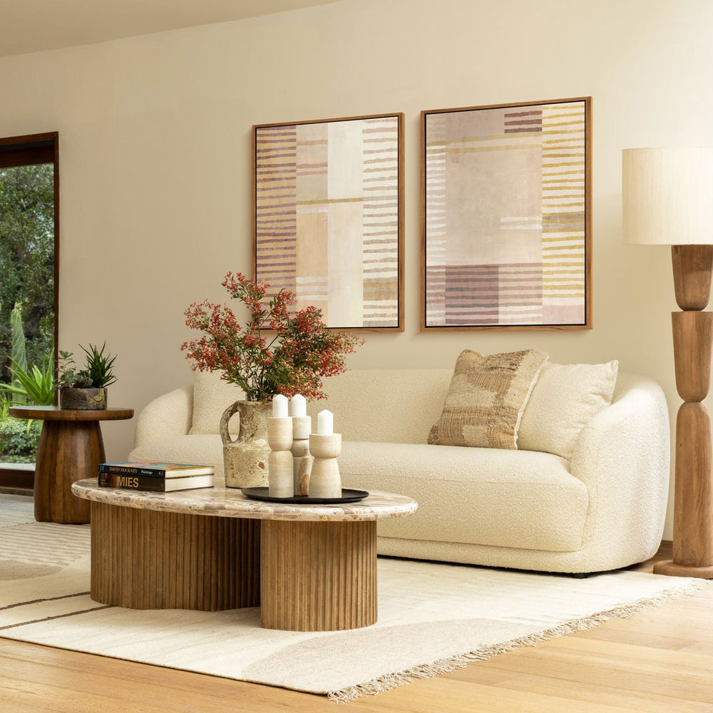 Barrett Marble and Wood Coffee Table, lifestyle view