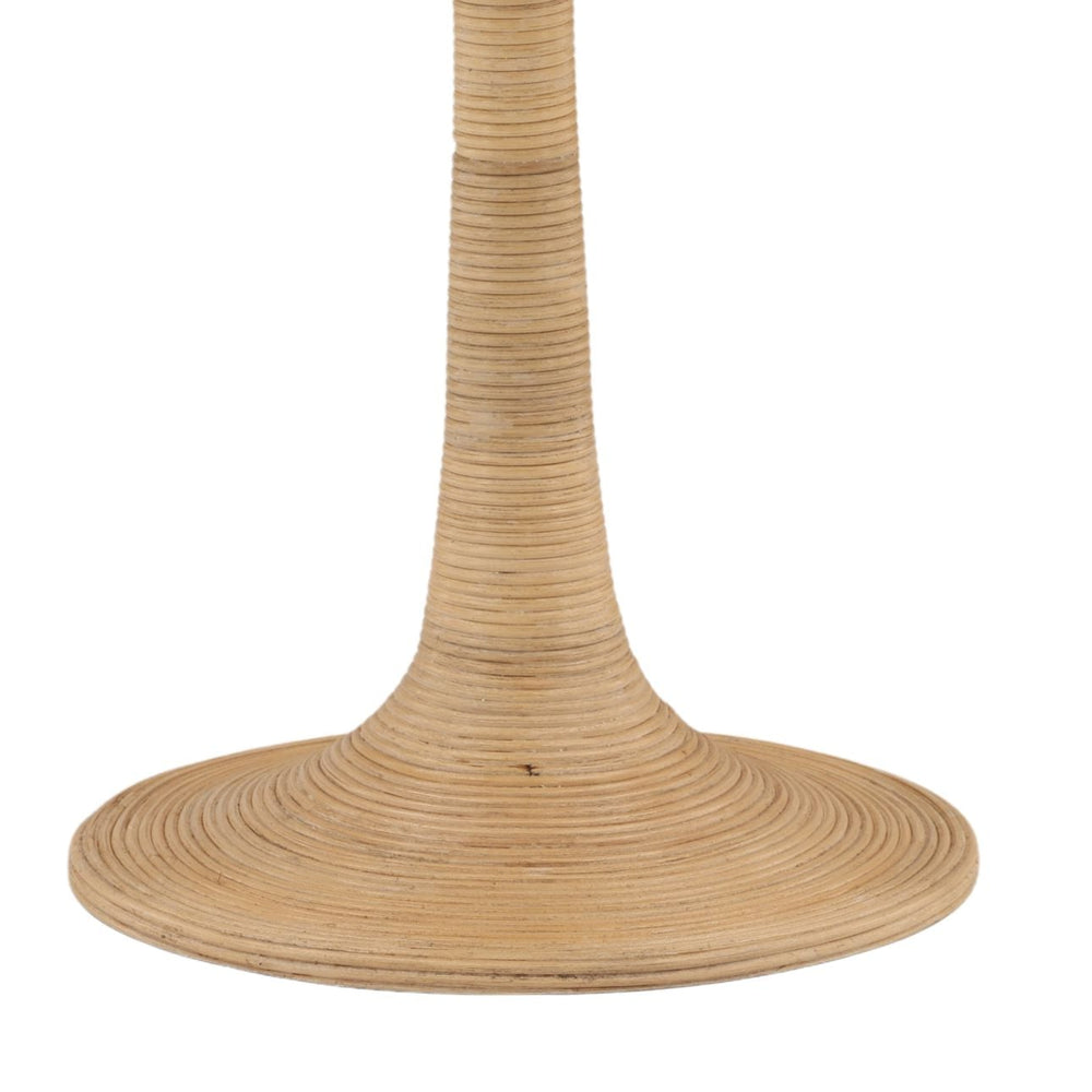 Liora Travertine and Cane Side Table, detail 1 view
