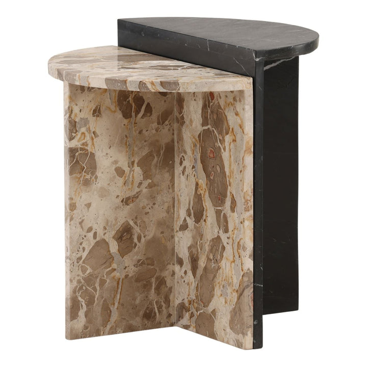 Sylva Marble Nesting Tables – Set of 2, three-quarter studio view