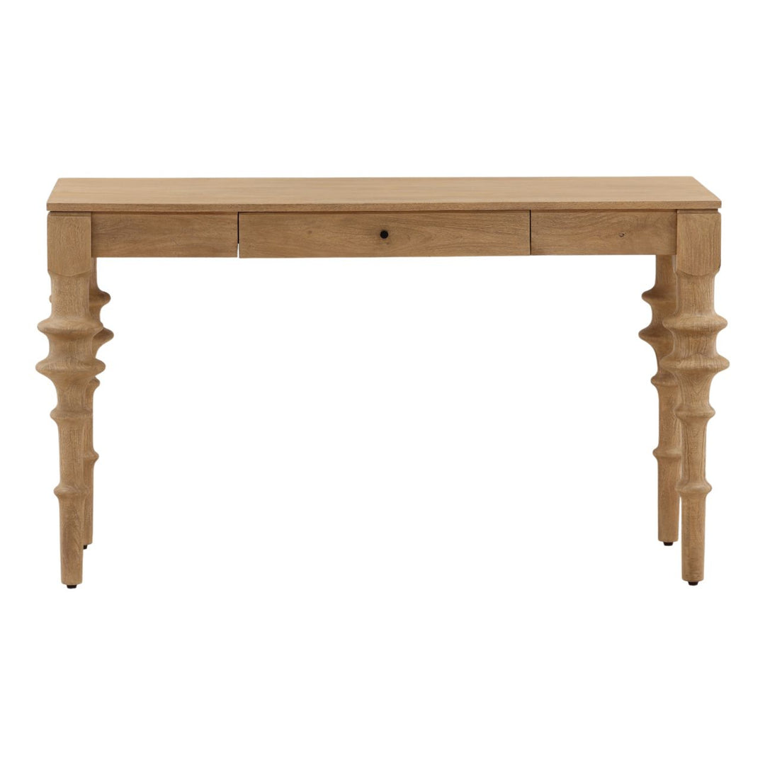 Soren Mango Wood Desk, front view