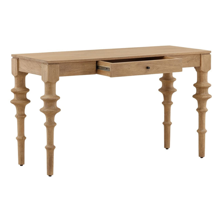 Soren Mango Wood Desk, open door view