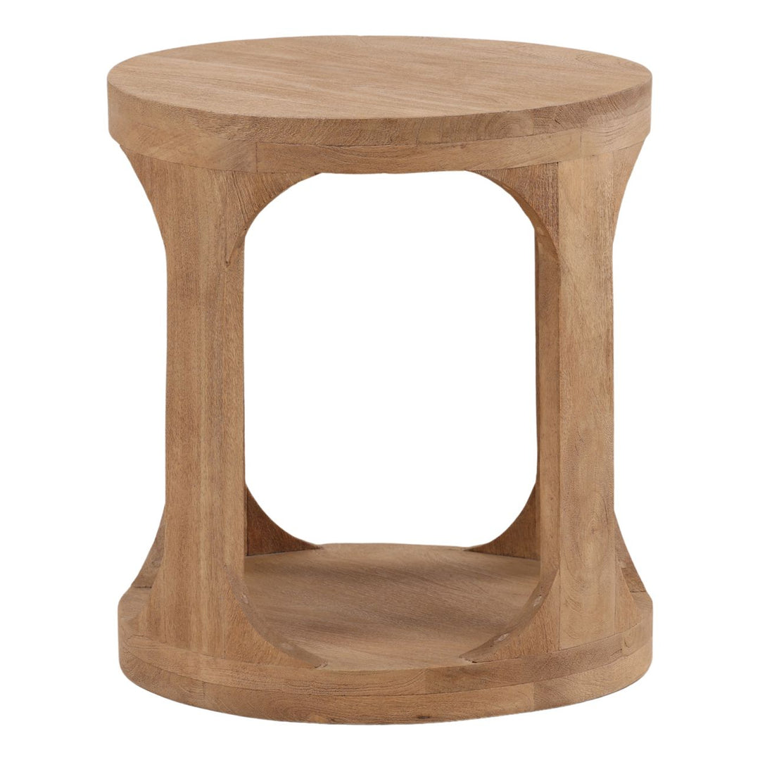 Solen Mango Wood Side Table, front view