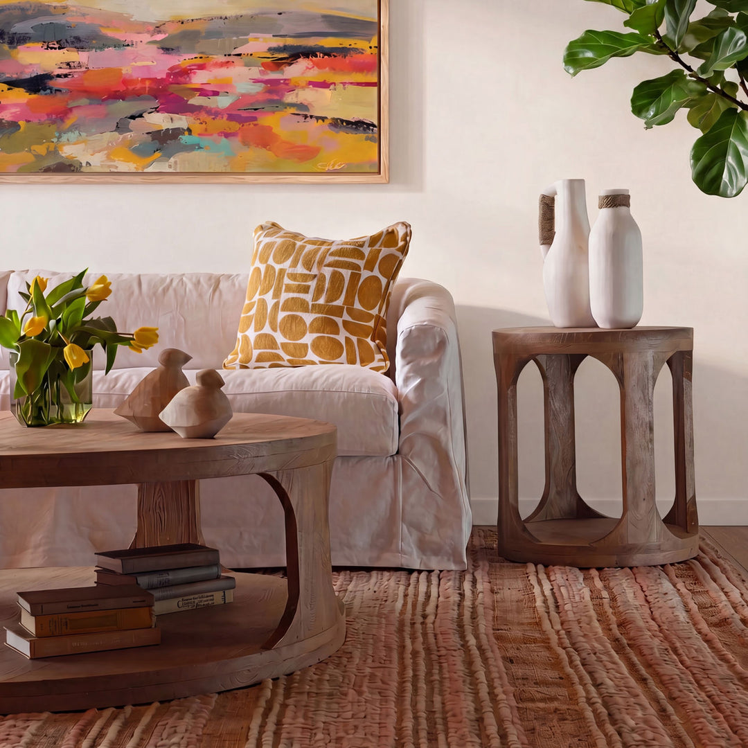 Solen Mango Wood Side Table, manufacturer lifestyle setting