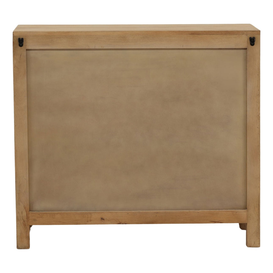 Octave Mango Wood and Leather Sideboard, Two Door · 38 inches wide, back view