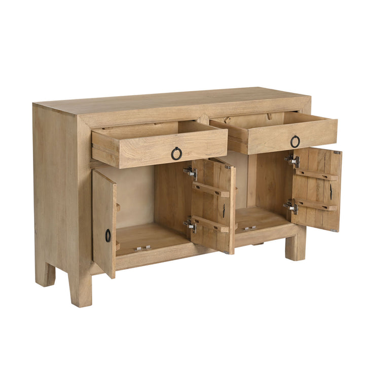 Callen Mango Wood Sideboard, open door view