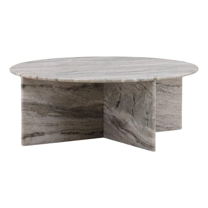 Viona Sanwar Marble Coffee Table, three-quarter studio view