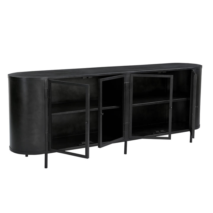 Weston Iron and Glass Sideboard, open door view