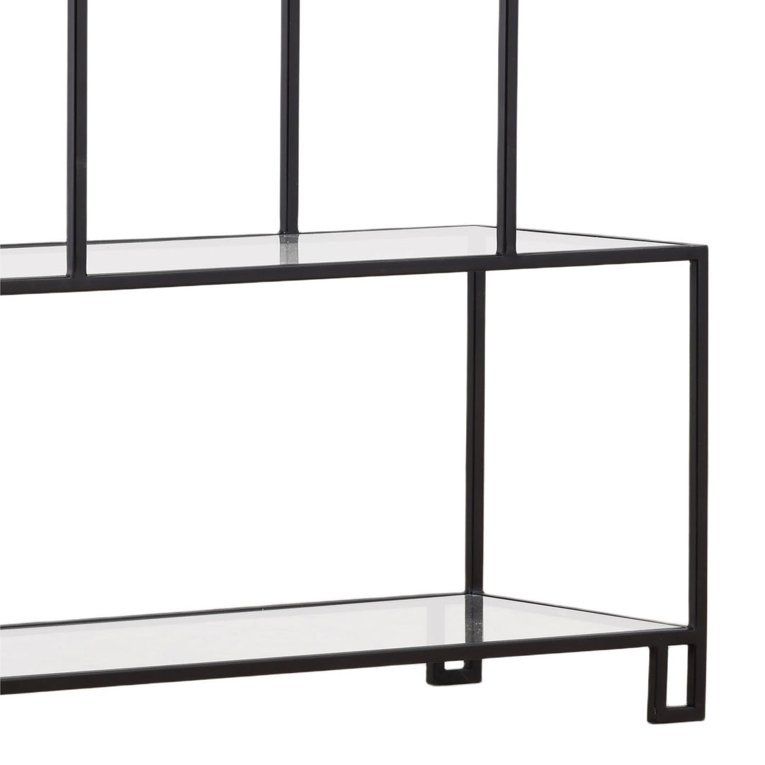 Yara Glass and Metal Bookcase, detail 1 view