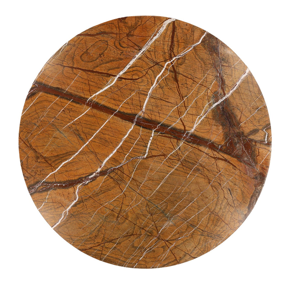 Lucen Bidasar Marble Teak Bistro Table, overhead view