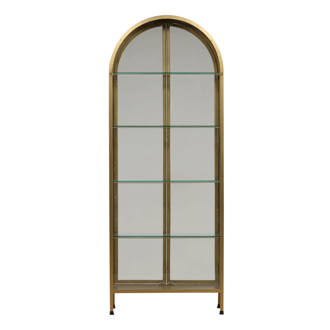 Verde Brass Finish Glass Cabinet, back view