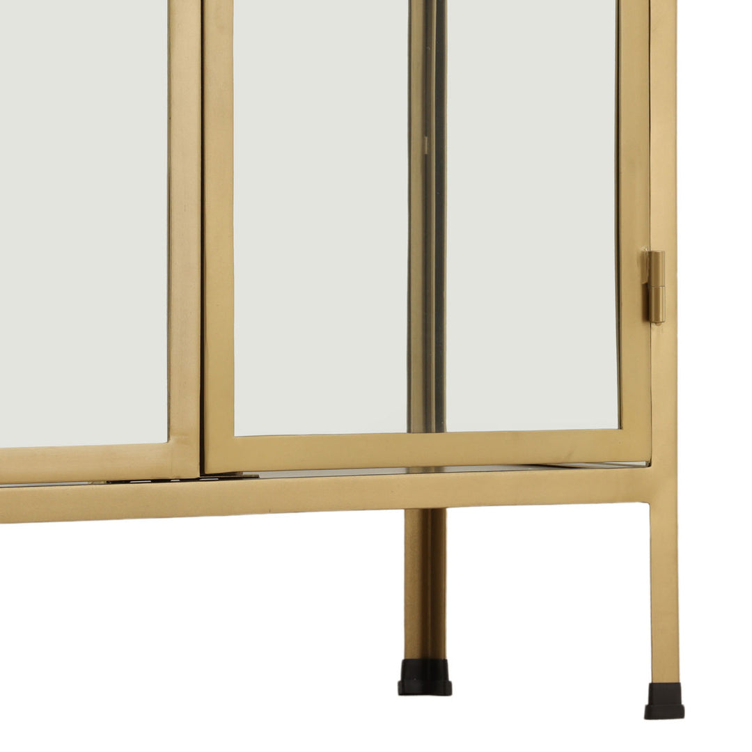 Verde Brass Finish Glass Cabinet, detail 3 view