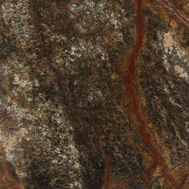 Meridian Marble Side Table, Green and Brown, detail 1 view