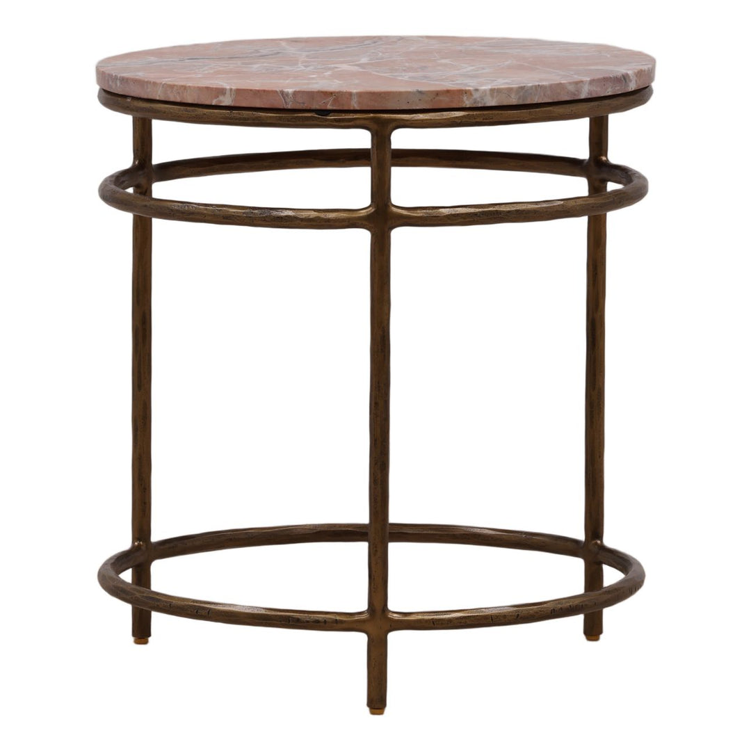 Meridian Marble Side Table, Orange, back view