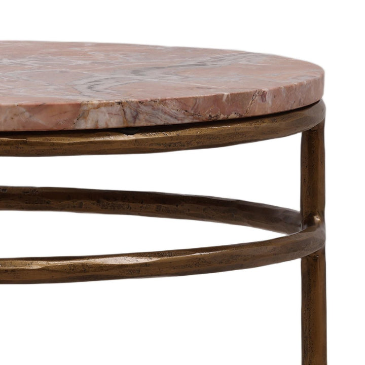 Meridian Marble Side Table, Orange, detail 2 view