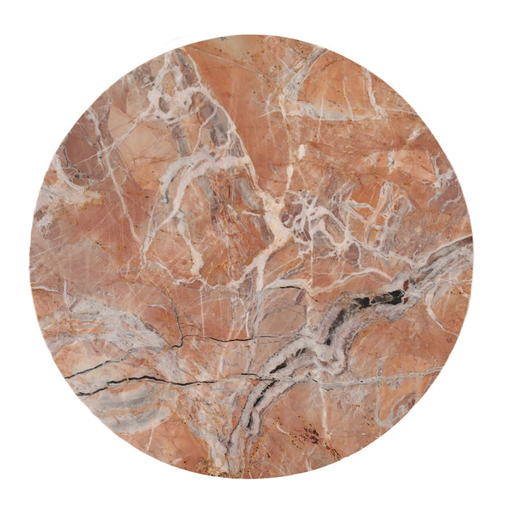 Meridian Marble Side Table, Orange, overhead view