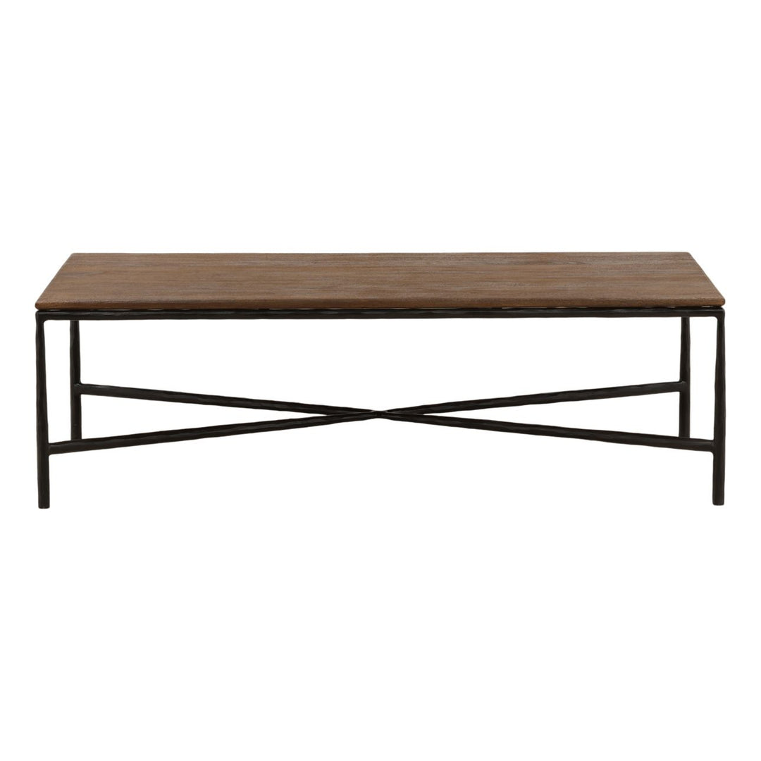 Camden Wood and Iron Coffee Table, front view