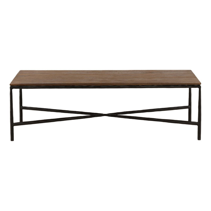 Camden Wood and Iron Coffee Table, front view