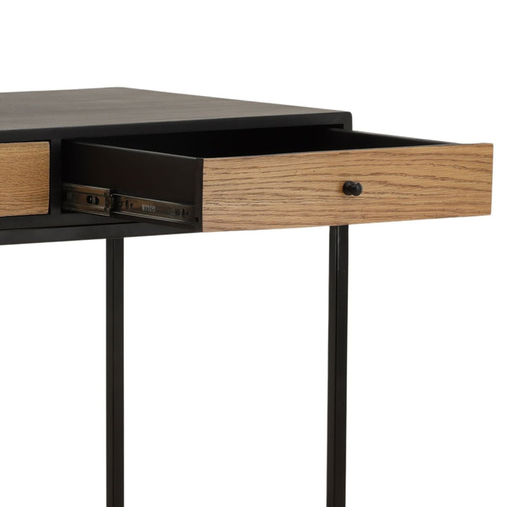Darin Wood and Metal Desk, detail 2 view