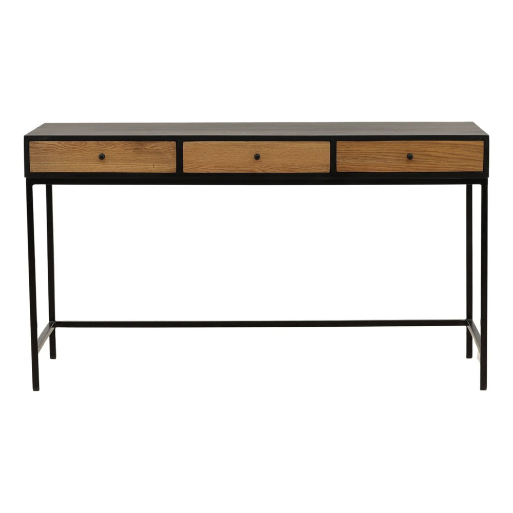 Darin Wood and Metal Desk, front view