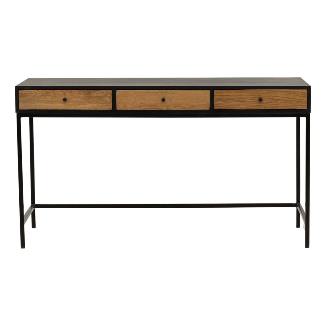 Darin Wood and Metal Desk, front view