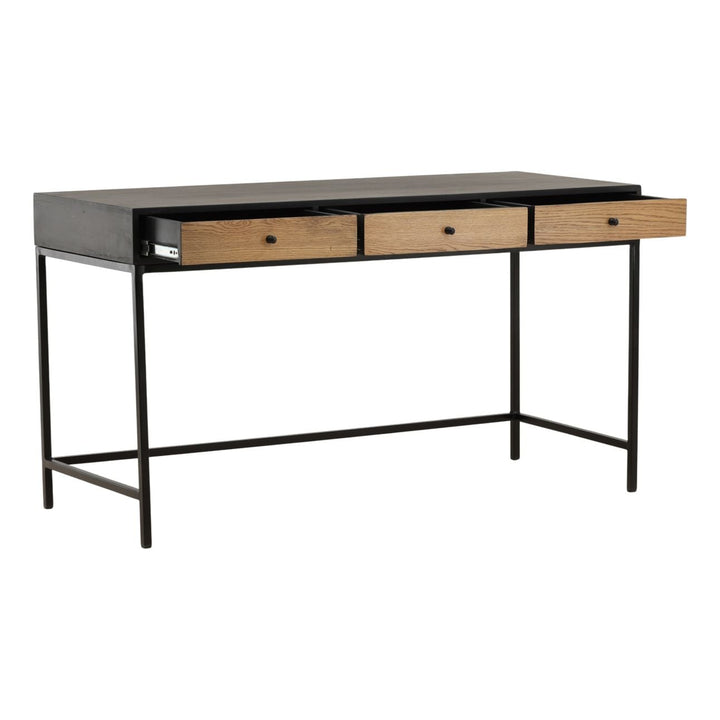 Darin Wood and Metal Desk, open door view