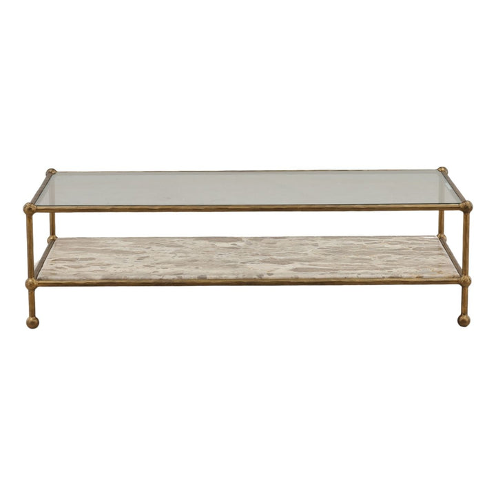 Vesta Marble and Glass Coffee Table, front view