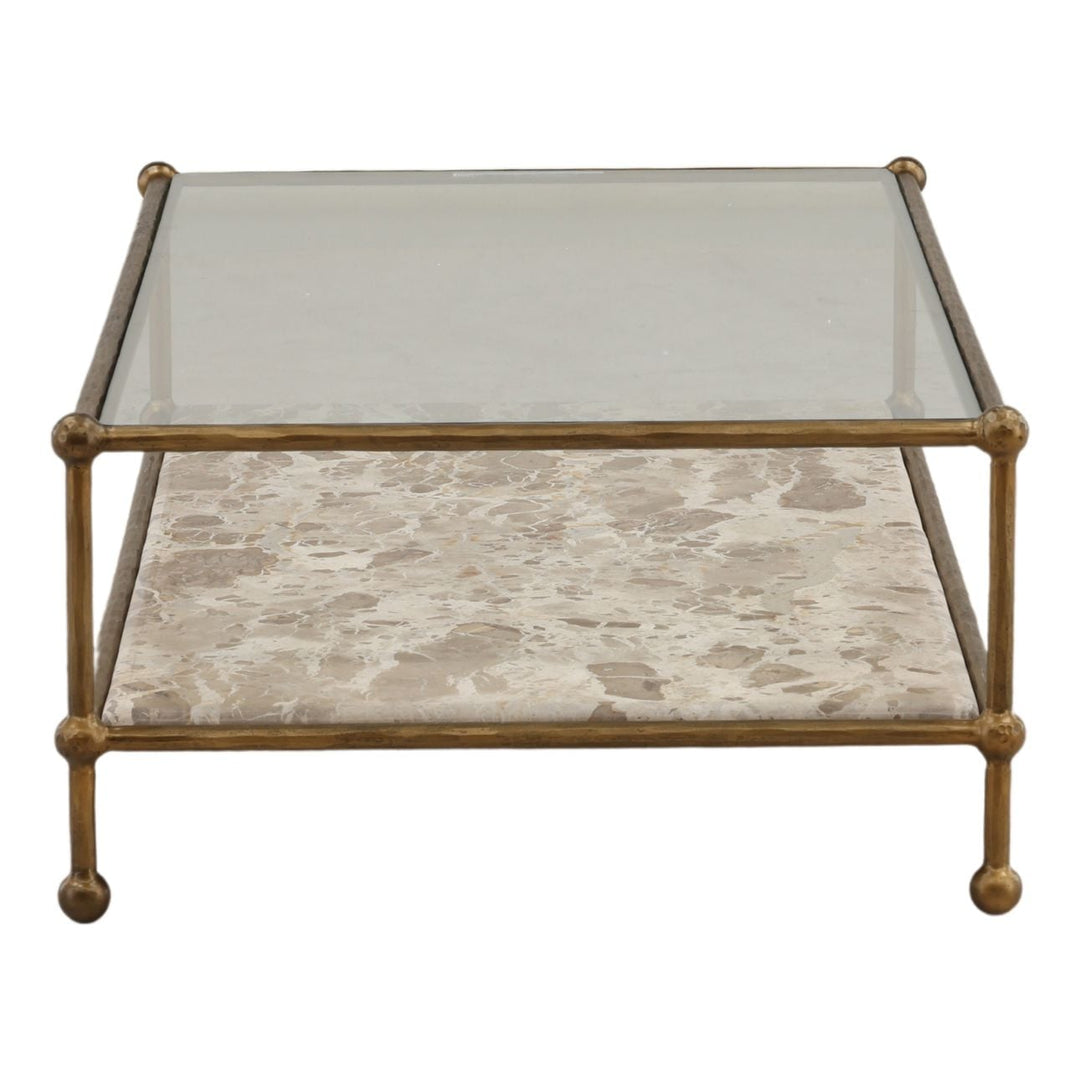 Vesta Marble and Glass Coffee Table, profile view