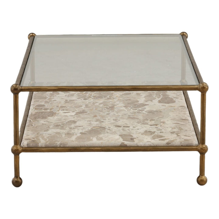 Vesta Marble and Glass Coffee Table, profile view