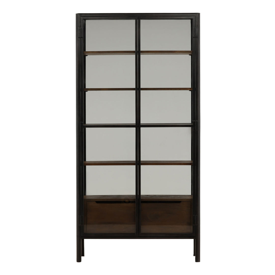 Ashby Glass and Wood Storage Cabinet, front view
