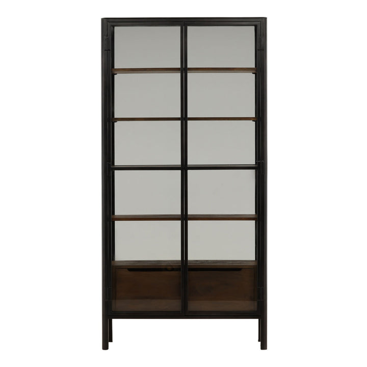 Ashby Glass and Wood Storage Cabinet, front view