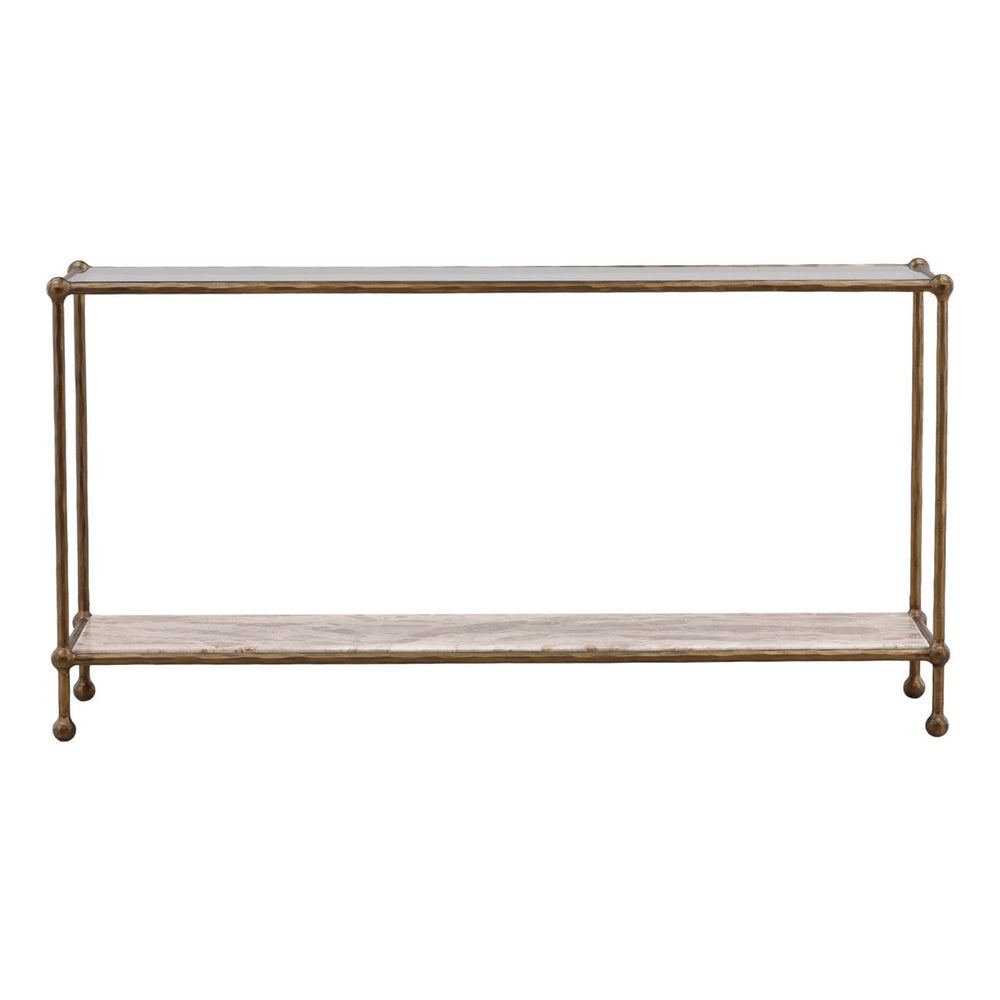Vera Marble and Glass Console Table, front view