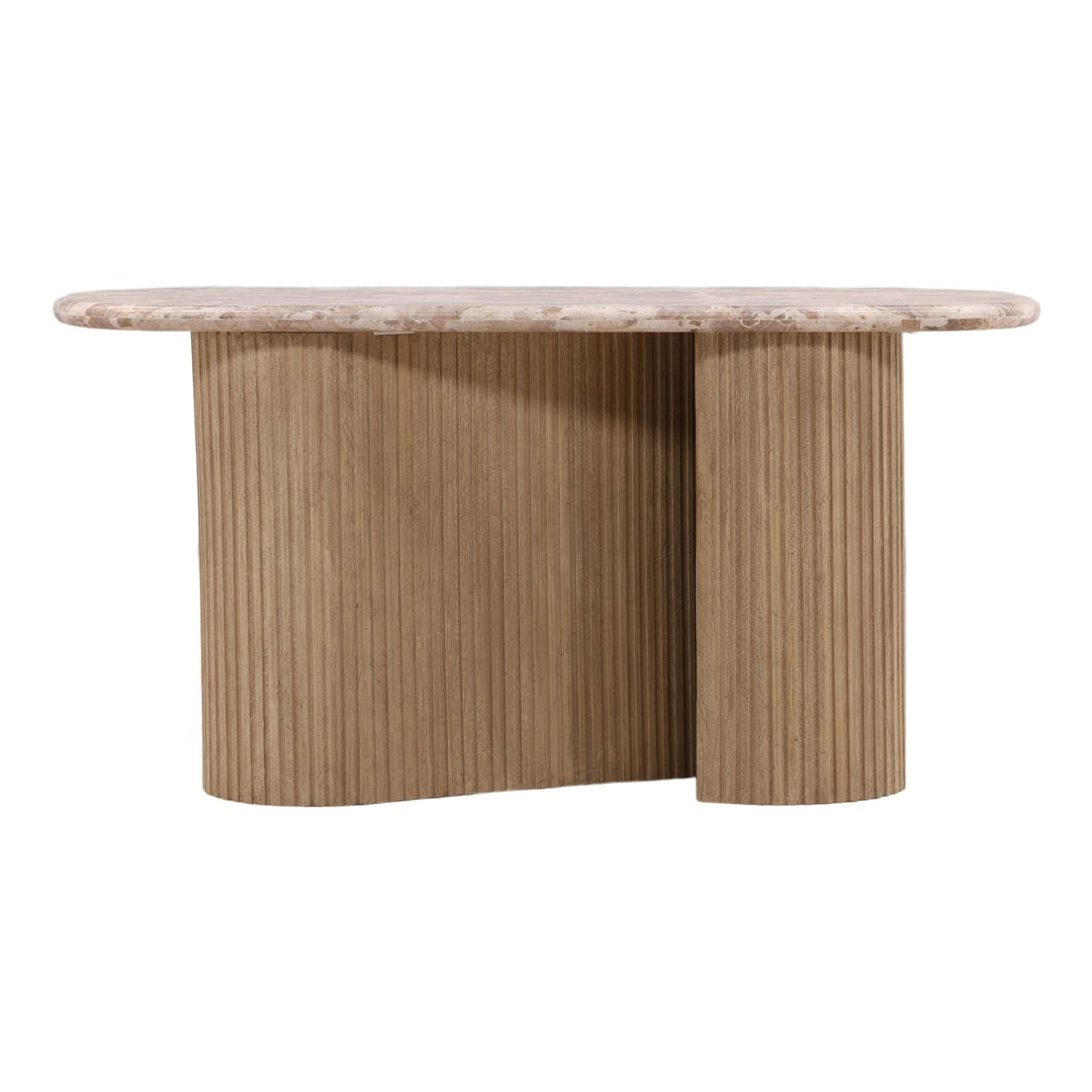 Barton Marble and Wood Console Table, back view