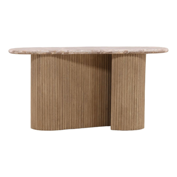 Barton Marble and Wood Console Table, front view