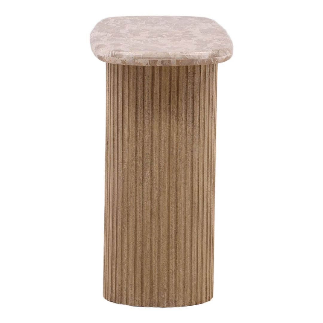 Barton Marble and Wood Console Table, profile view
