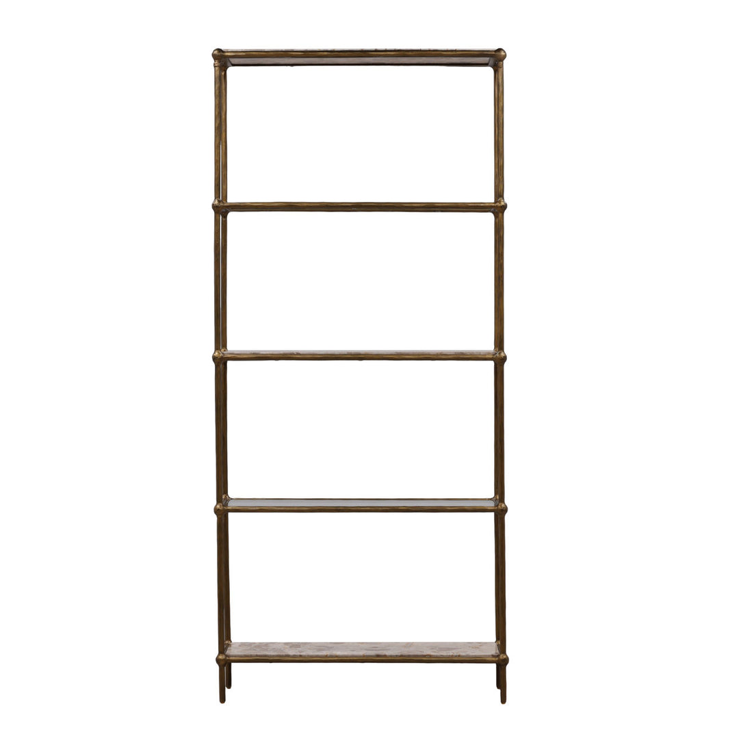 Vera Marble and Glass Bookcase, front view