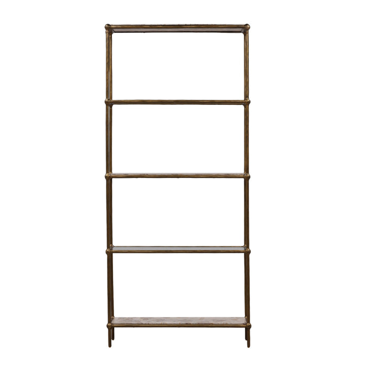Vera Marble and Glass Bookcase, front view