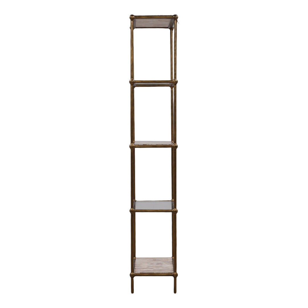 Vera Marble and Glass Bookcase, profile view