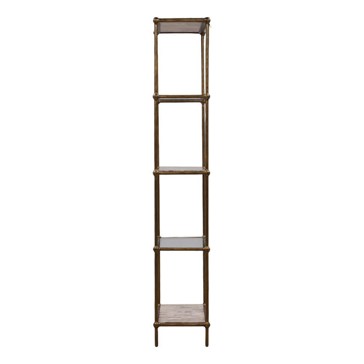 Vera Marble and Glass Bookcase, profile view