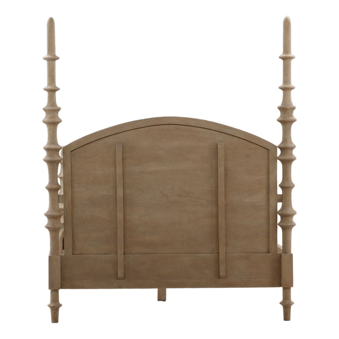 Sage Natural Mango Wood Bed, back view