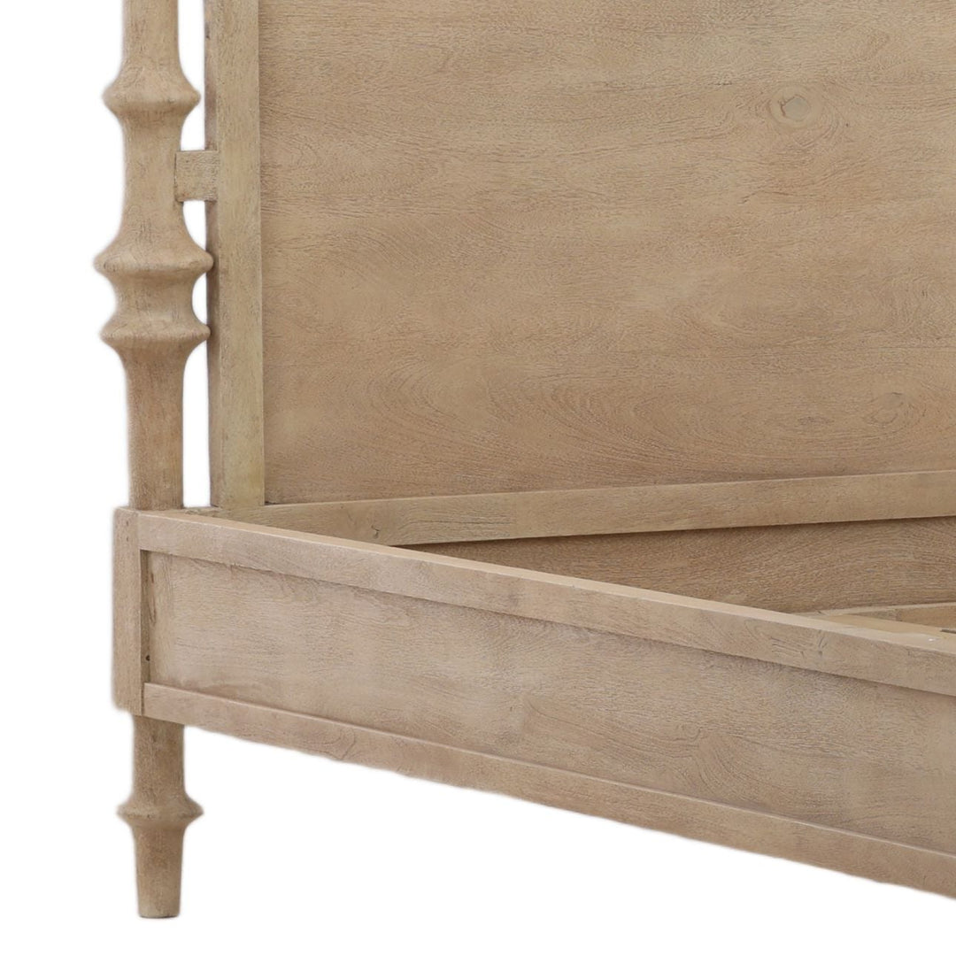Sage Natural Mango Wood Bed, detail 2 view