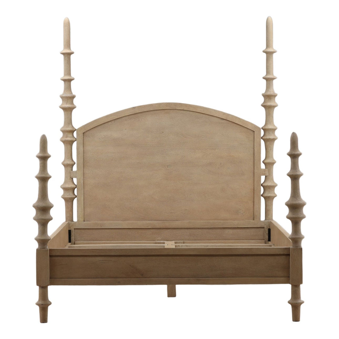 Sage Natural Mango Wood Bed, front view