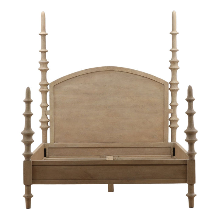 Sage Natural Mango Wood Bed, front view