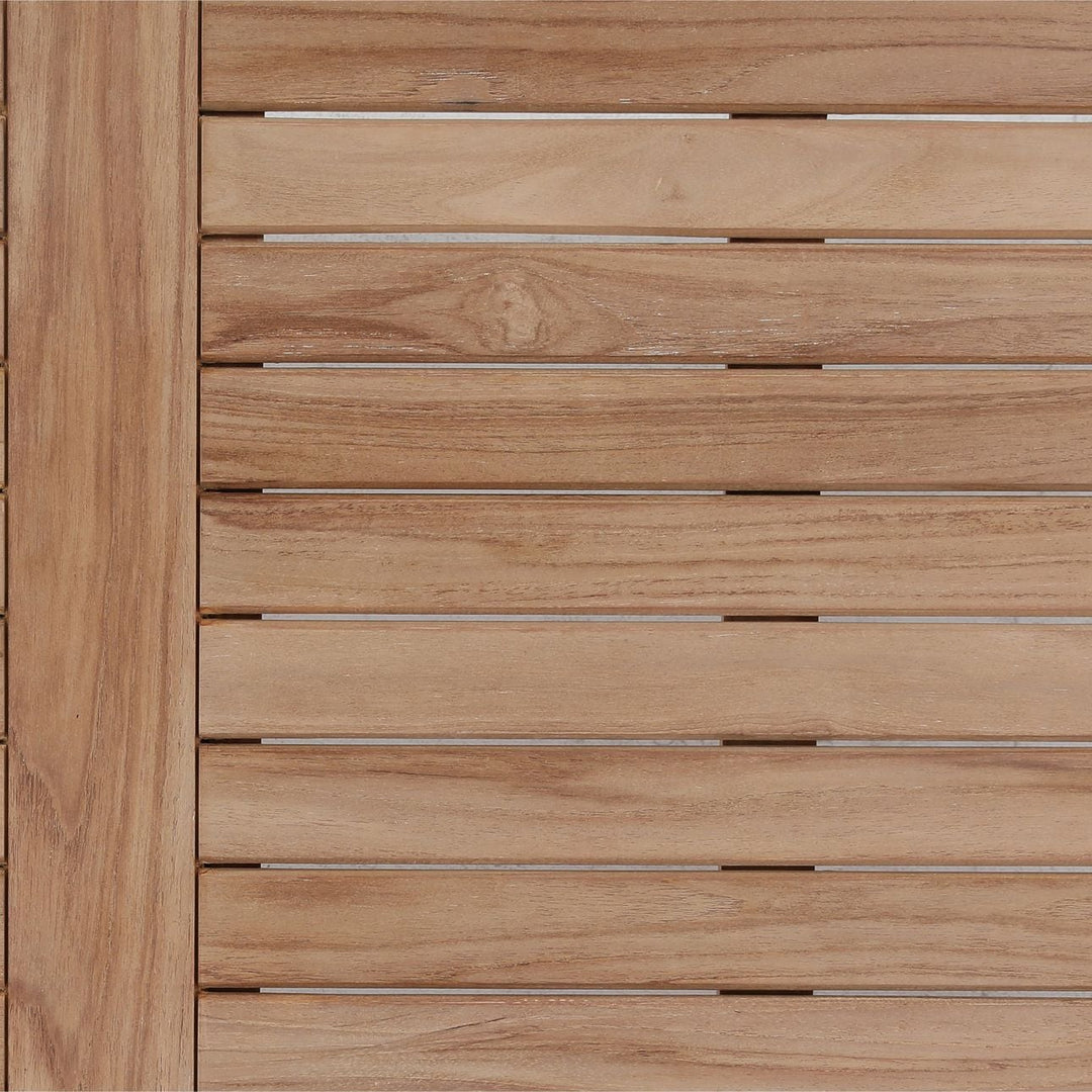 Alton Natural Teak Outdoor Dining Table, detail 1 view